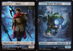 Hero (0007) // Robot Warrior (0012) Double-Sided Token - Foil